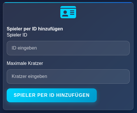 Spieler per ID zu EzDarts hinzufügen