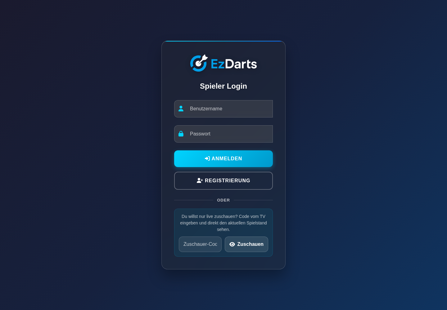 EzDarts Spieler- und Zuschauer-Webapp